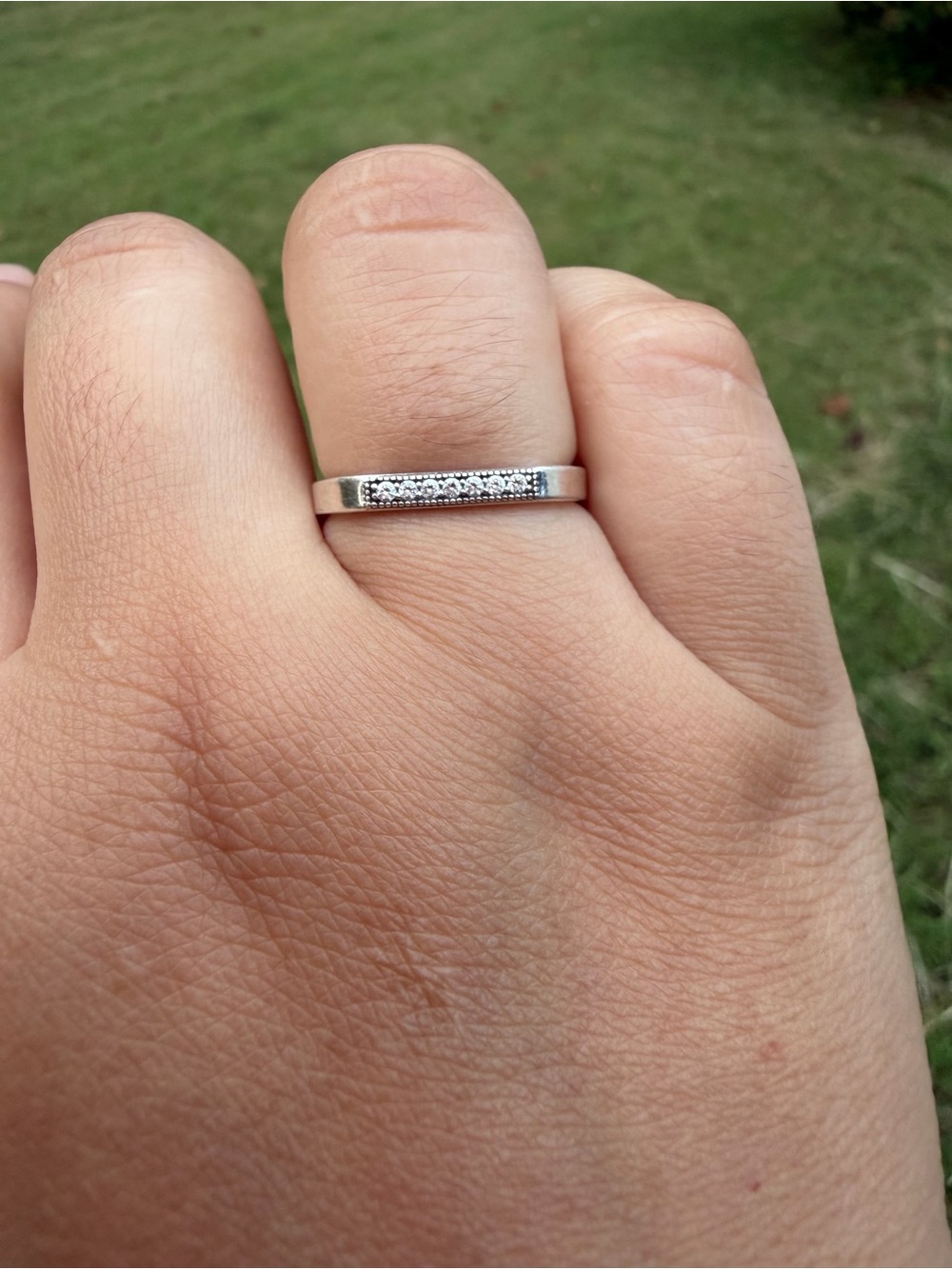 Pandora Silver Pavé Accent Band - Silver